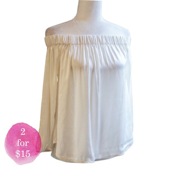 Express Tops - 2/$15 Satin off the shoulder top